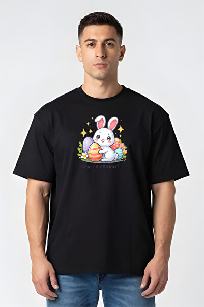 Printees Tricou Oversize - Iepuraș de Paște