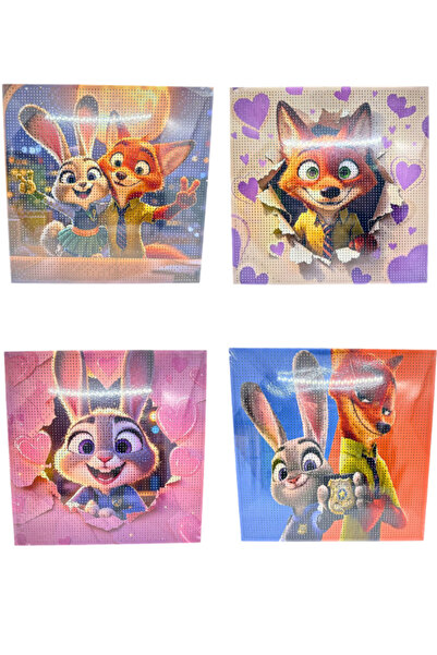 OEM Tablou cu Diamante Zootopia 30x30 cm, Diamond Painting DIY pentru Copii, ...
