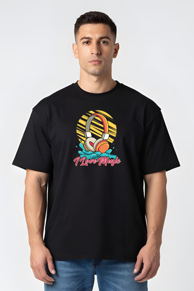 Printees Tricou Oversize - Love Music