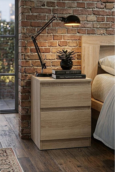 TrentonGCC طاولة جانبية خشبية عصرية مزودة بأدراج - طاولة جانبية مدمج لتخزين أ...