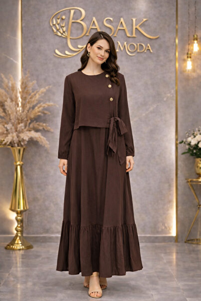 BAŞAK MK MODA DÜĞME DETAYLI ELBİSE
