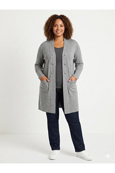 F&D Tekstil Women's Knitwear Long Tunic Cardigan