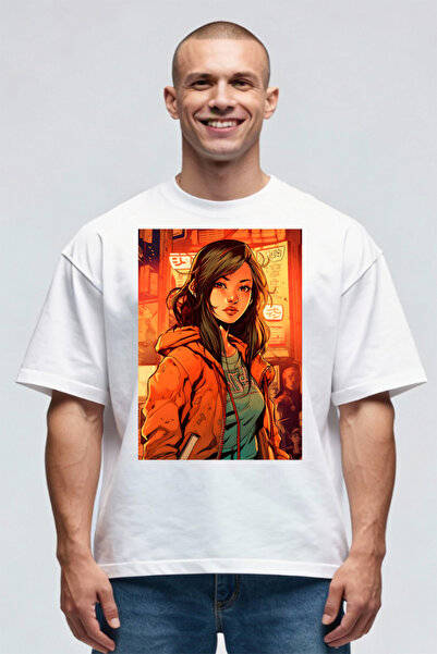 Printees Tricou Oversize - Cybergirl