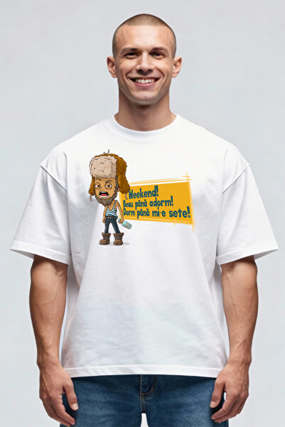 Printees Tricou Oversize - Beau in Weekend