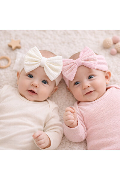 Happy Baby Butik باندانا للفتيات الصغيرات قطن قطعة دانتيل تفاصيل فيونكة باللو...