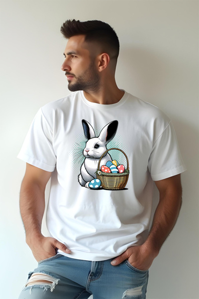 Printees Tricou Oversize - Iepuraș de Paște