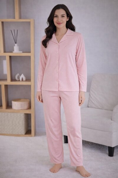 Pemilo Set de pijamale pentru femei 7125 cu mâneci lungi și nasturi