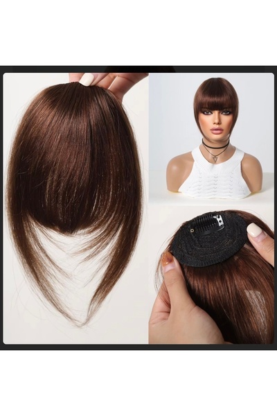 Handmade Yoğun gerçek insan saçı kahkül perçem kolay kullanımlı ısıya dayanık...