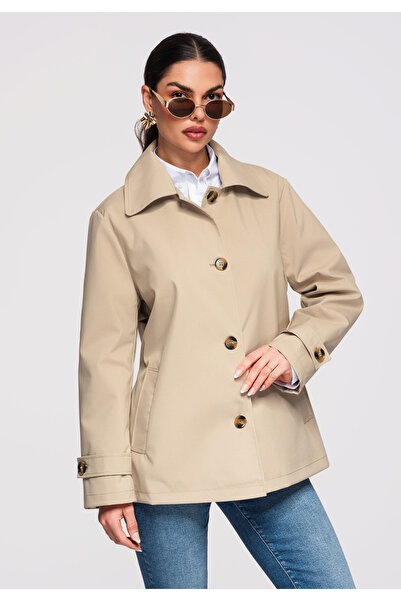 OMBRE Women's Elegant Coat OW-COLC-0114 Beige