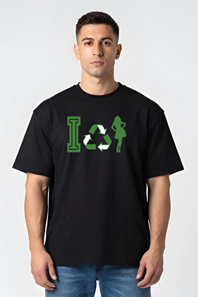 Printees Tricou Oversize - Recycle Girl