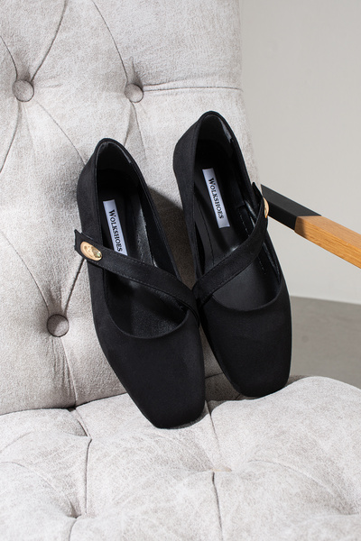 wolk shoes vibe yandan tokalı cırtlı kadın babet