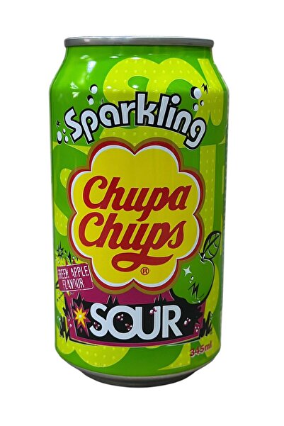 Chupa Chups SPARKLİNG SOUR GREEN AP-PLE FLAVOUR 345 ML *3'LÜ