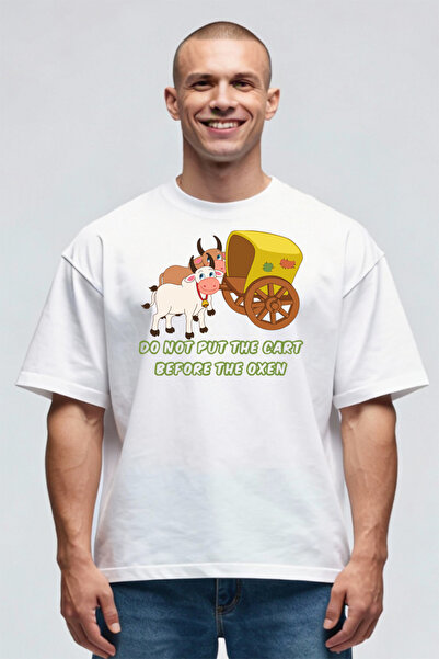 Printees Tricou Oversize - Boii Înaintea Carului