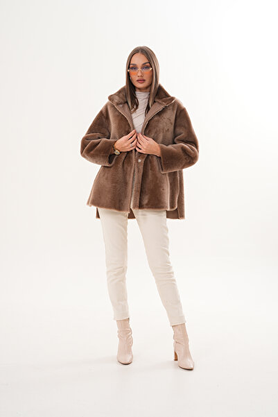 Metins Leather Kürk Çift Taraflı Kadın Mont – Kürk & Deri Yüzeyli Premium Kad...