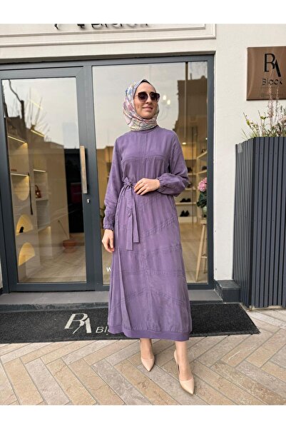 MissWhence 39800 Stitch Detail Women's Dress Purple