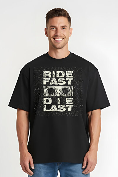 Printees Tricou Oversize - Ride Fast, Die Last