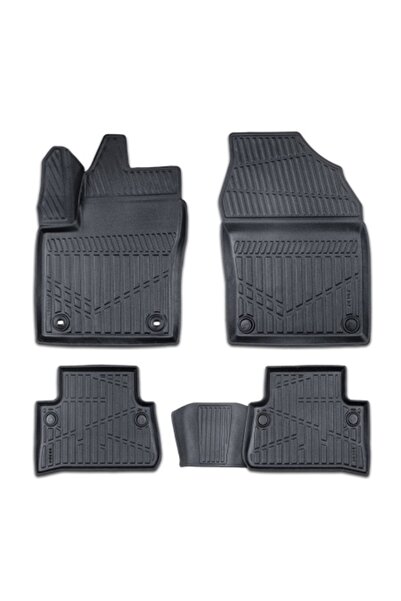 DELUXETUNING Rubber Floor Mats Set for Toyota Corolla Cross 2022->, 3D Tray S...