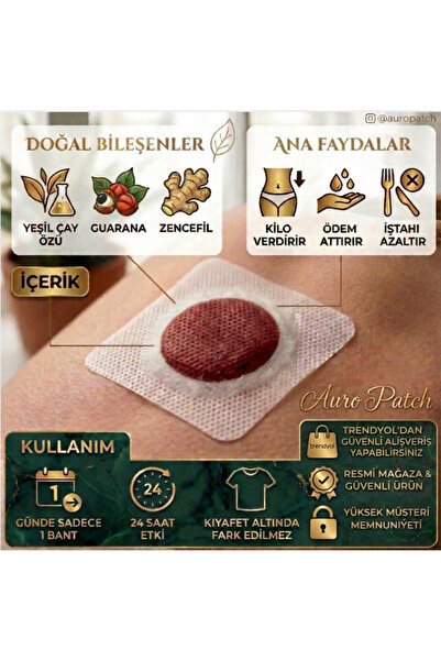 AuroPatch Auro Slim Patch Bitkisel Yakı Bandı /Termal Göbek Bandı Slim Patch ...