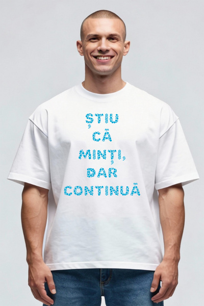 Printees Tricou Oversize - Continua Sa Minti
