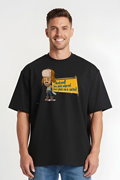 Printees Tricou Oversize - Beau in Weekend