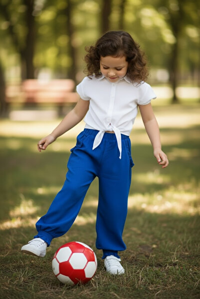 Pitti Devojčice Kobalt plava PLAVE V Viskoza pantalone sa elastičnim manžetam...