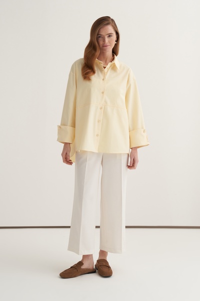 EBU Prive Women's Oversized Cufflinks Shirt Butter