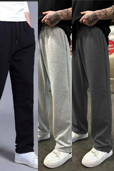 EydaMoon Men's 3-Pack Relax Fit Baggy Fit Sweatpants