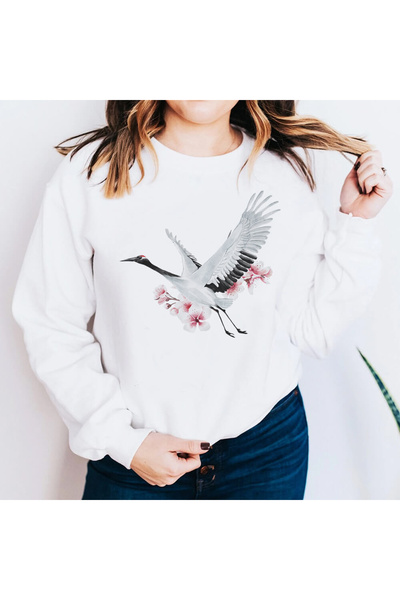 Kartier Spring Bird White Women's Blouse