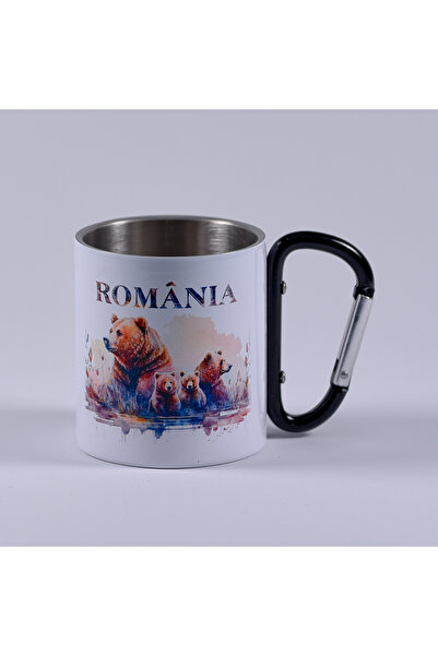 Antok Art AntokArt Cană cu Carabină metalică 200 ml - Design Urs cu pui