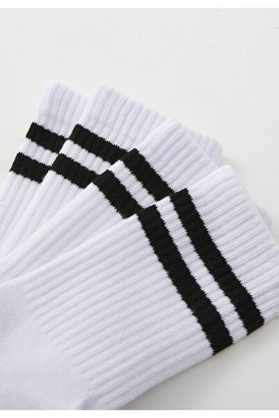 İpeksi 4 Pairs of White College Tennis School Sports Socks
