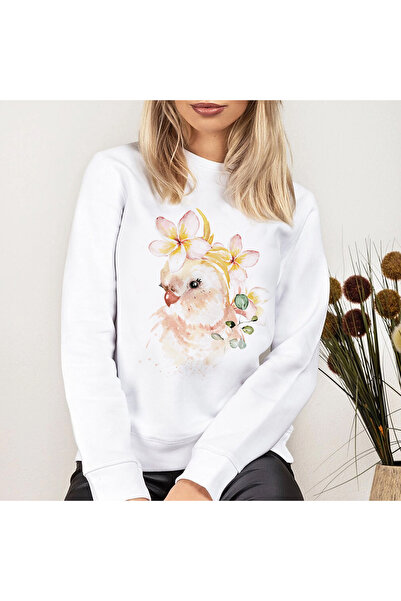 Kartier Women's White Paint Bird Blouse