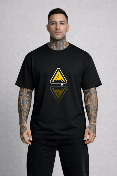 VODEXA Tricou oversize pentru bărbați, imprimat ZZZ, 100% bumbac, croială con...