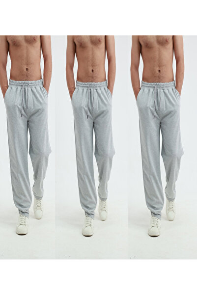 KİMSE GÖRMEDEN Sweatpants Unisex Wide Leg Tube Leg Set of 3 3Pcs Black.Gray.N...