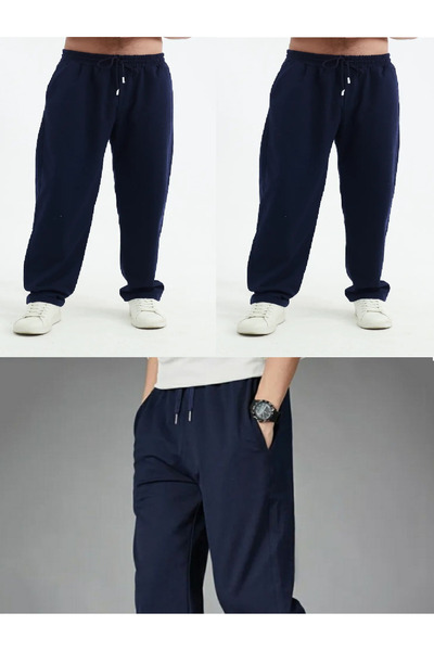 KİMSE GÖRMEDEN Sweatpants Unisex Wide Leg Tube Leg Set of 3 3Pcs Black.Gray.N...