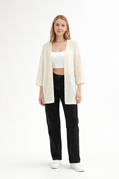 Noa&Noa Standard Size Lace-Like Knit Knitwear Cardigan