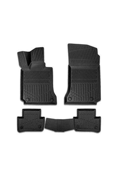 DELUXETUNING Rubber Floor Mats Set for Mercedes C-Class W 204 2007-2014