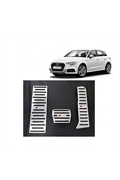 MericLine Audi A3 Q3 Uyumlu Otomatik Vites Pedal Seti Gaz Fren Ayak Dayama Ta...