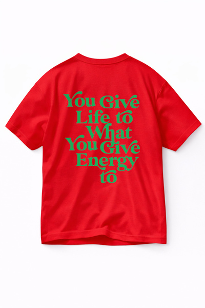 VODEXA Tricou oversize pentru bărbați YOU GIVE LIFE Imprimat 100% bumbac Tric...