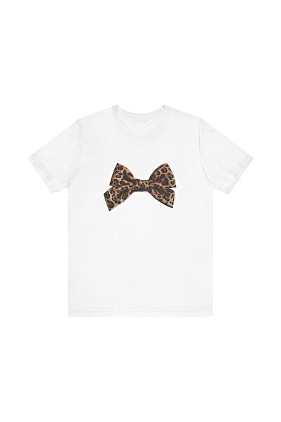 Violon Leopard Chic Bow Printed Women's T-Shirt