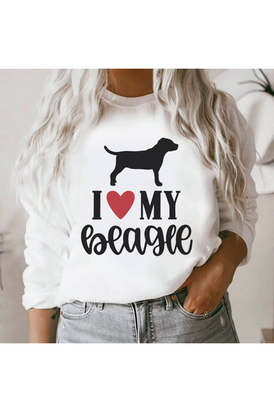 Kartier White Love my Beagle Women's Blouse