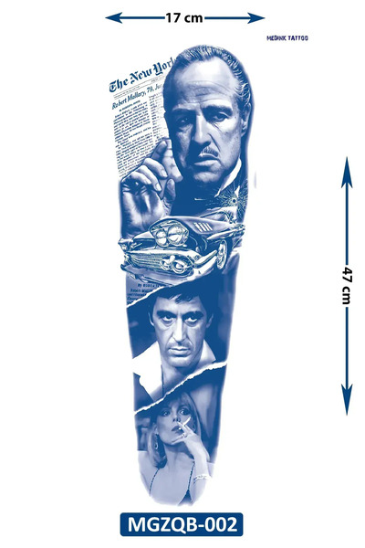Tattoo 1 Ay Kalıcı 24 Saat Sonra KararanThe Godfather ve Scarface geçici dövm...