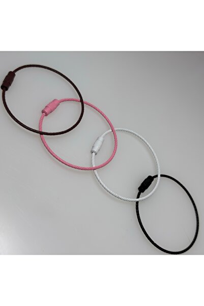 Kare Dekor Çanta Charm Askısı 4 Adet Çelik Halka Karışık Renk