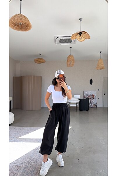 Buket Teke Negru Tensel lejer Şalvar