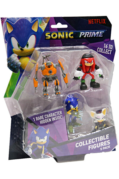TOYFEST Sonic Prime 5 li Figür Set - Sonic + Eggforcer + Renegade Knucks + Re...