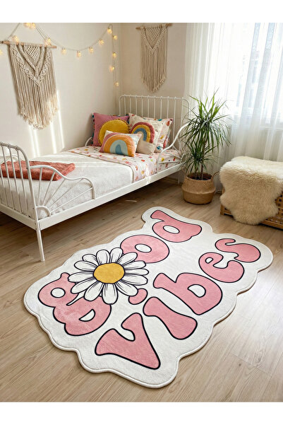 RUGRUMBA Non-Slip Sole Asymmetric Pattern Machine Made Washable Young Girl's ...