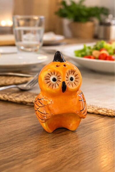 Hd Marketim وعاء ملح من السيراميك على شكل بومة، وعاء ملح مزخرف للمطبخ، وعاء م...