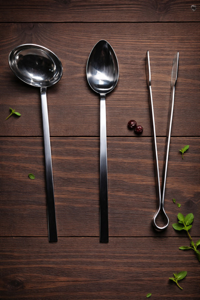 Umut طقم تقديم مكون من 3 قطع، ملعقة وملقط، أدوات تقديم