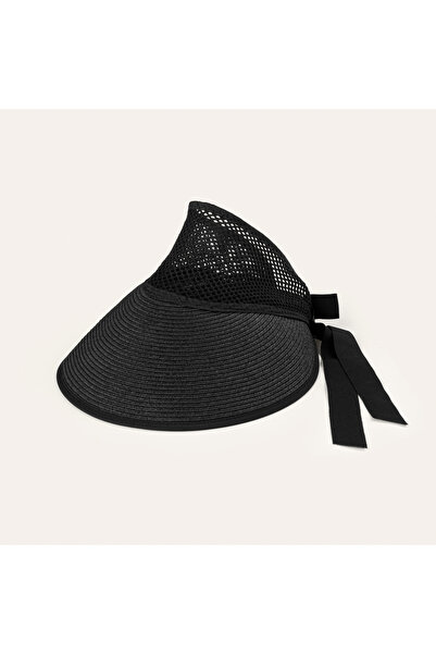 Mudo Ribboned Straw Visor Hat