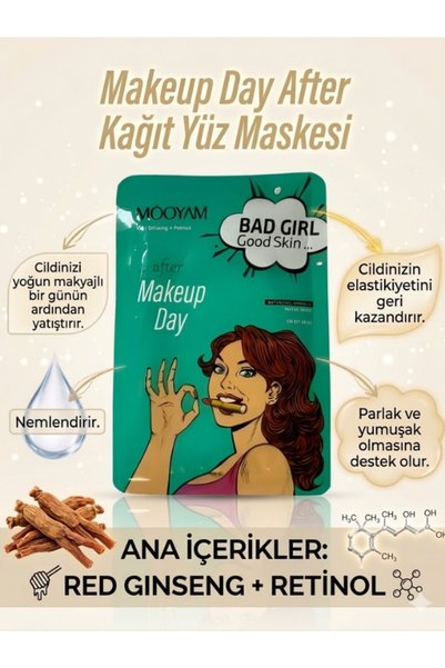 M00YAM En Çok Tercih Edilen! Makeup Day Mooyam Bad Girl Good Skin 6’lı Yüz Maskesi Seti