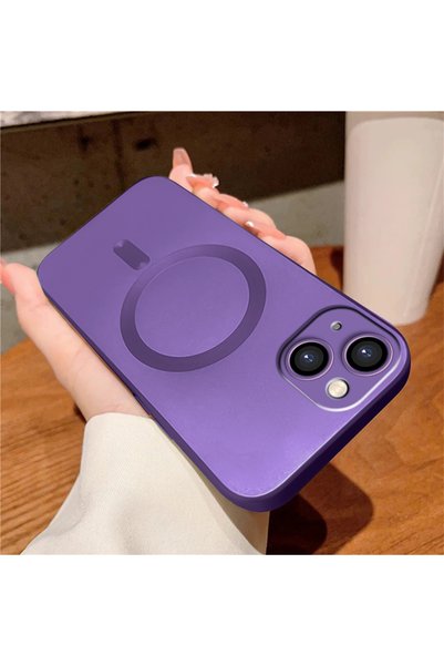 ucuc iPhone 15 Plus Uyumlu Metalik Dokulu Kamera Koruma Anti-Darbe Manyetik S...